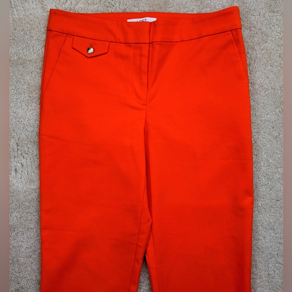 NWT LOFT slim pants orange 4 - Picture 3 of 8